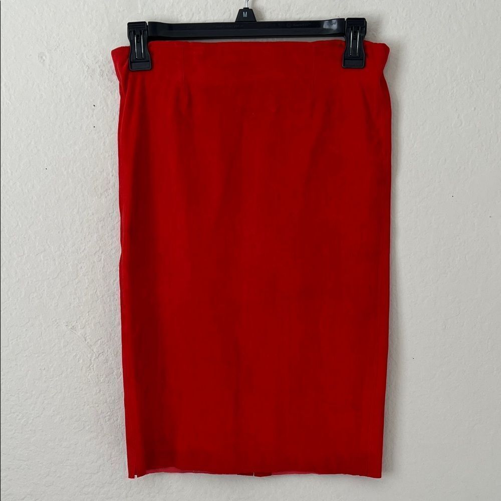 Like New! Mon & Pau Luxury Suede Skirt in Red in Size XS